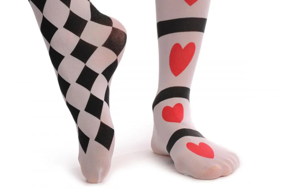 One Black & White Checkered And One With Red Hearts