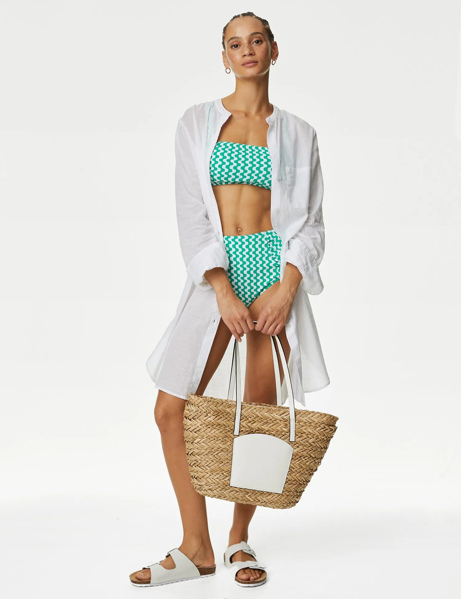 Printed Padded Square Neck Bikini Top