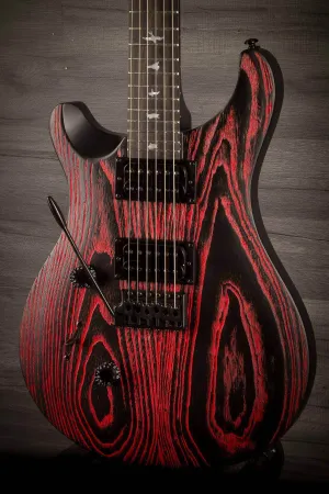 PRS SE Custom 24 Swamp Ash Sand Blasted Fire Red LEFT HAND