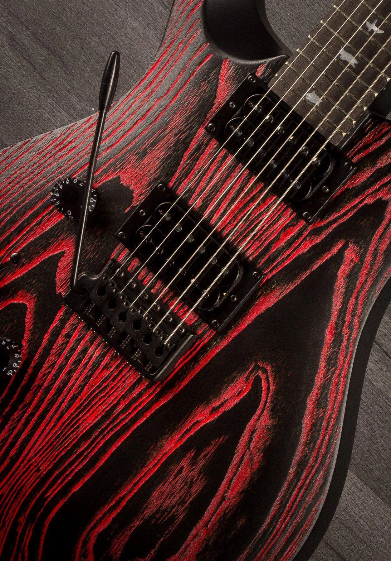 PRS SE Custom 24 Swamp Ash Sand Blasted Fire Red LEFT HAND