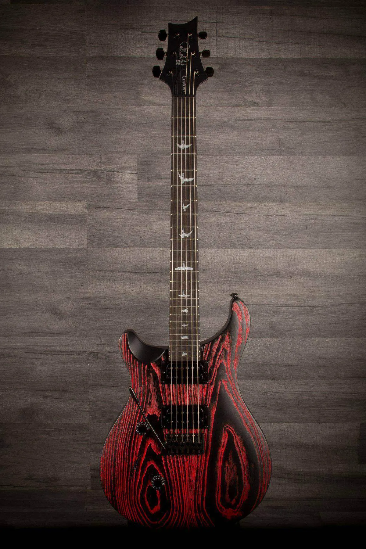 PRS SE Custom 24 Swamp Ash Sand Blasted Fire Red LEFT HAND