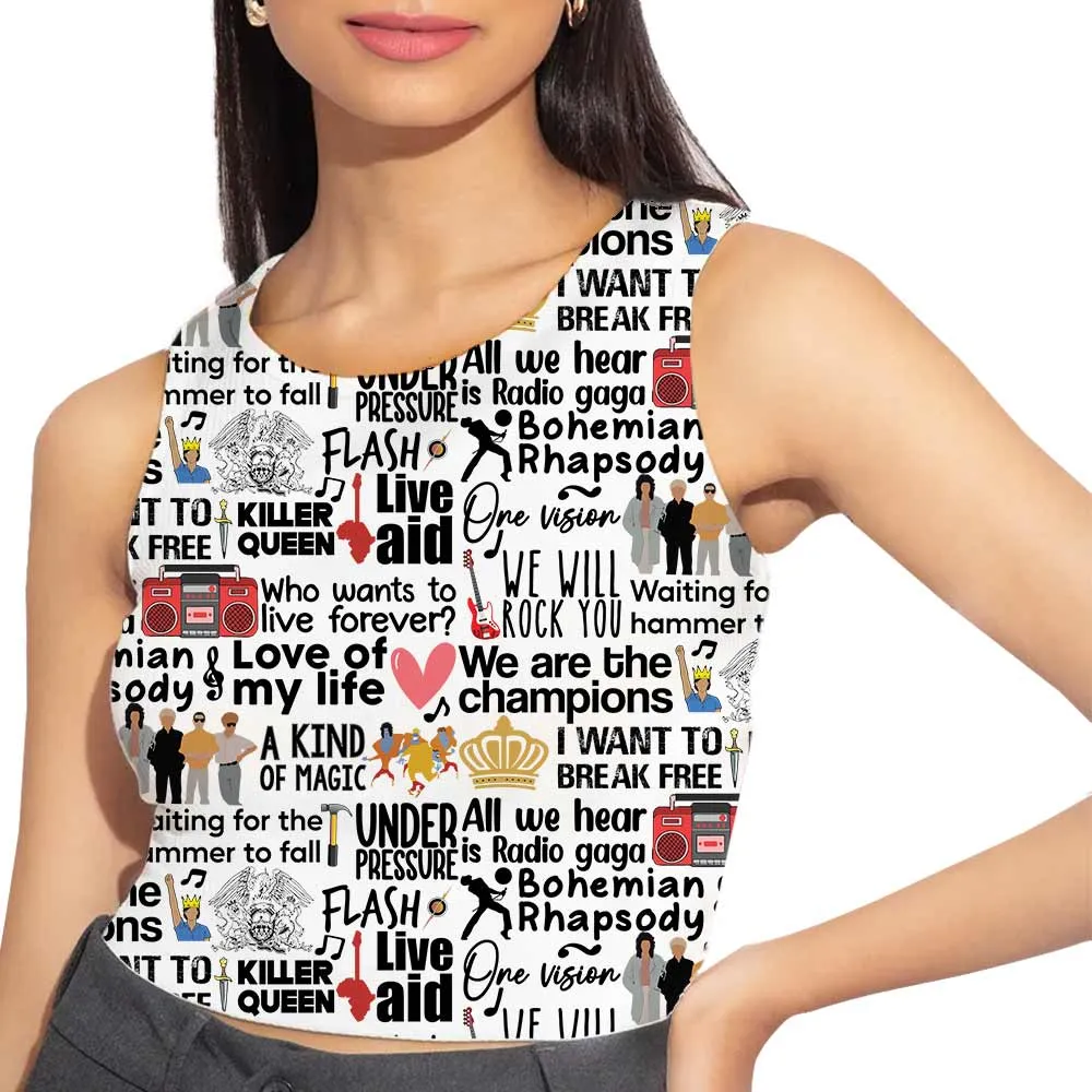 Queen AOP Crop Tank