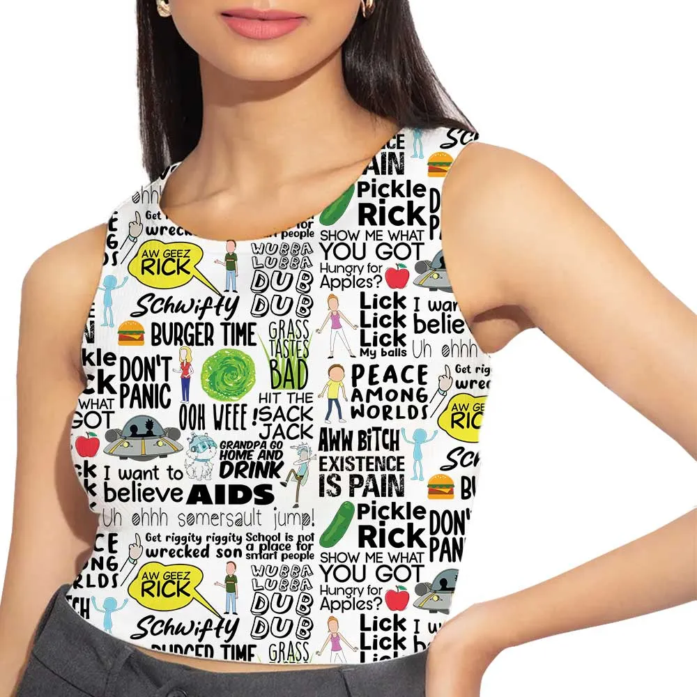 Rick and Morty AOP Crop Tank