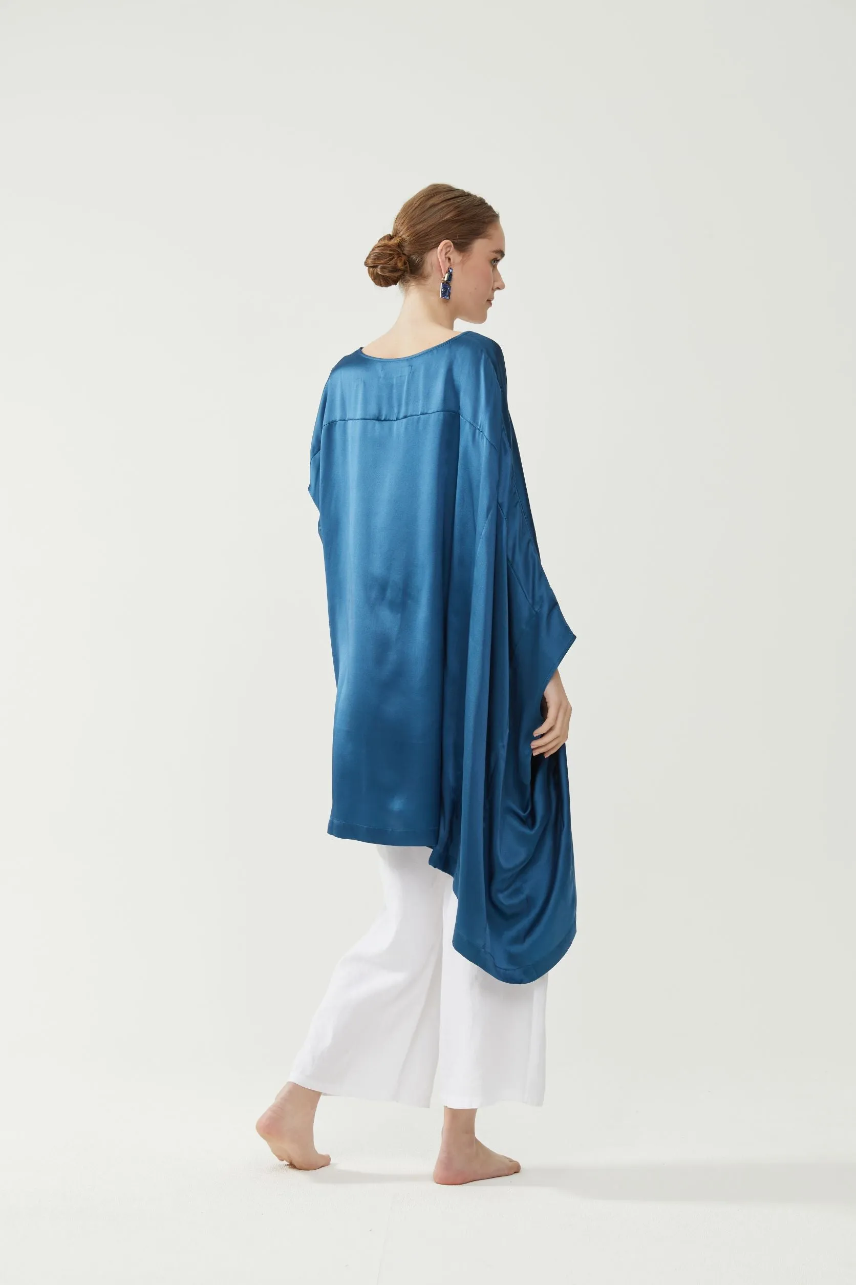 Silk Kaftan - Aegean Blue