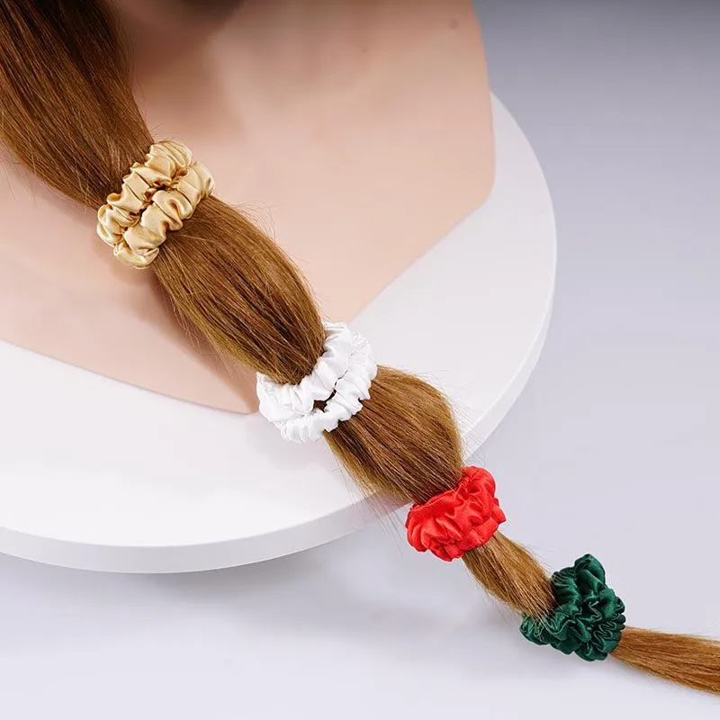 Silk skinny scrunchies - 4 Pack - Christmas - dropshipping