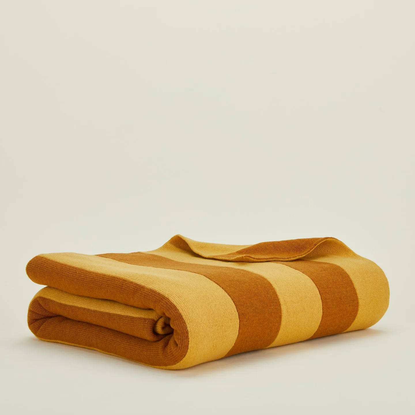 Simple Striped Throw - Mustard/Bronze