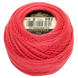 Size 8 Pearl Cotton Ball in Color 892 ~ Medium Carnation