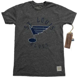 St. Louis Blues Retro Brand Gray Soft Tri-Blend Vintage Short Sleeve T-Shirt