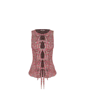 TRULLI TIE TOP BLUE RASPBERRY TARTAN