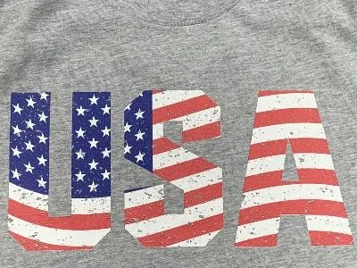 USA American Flag 4th of July T-Shirt - Athletic Heather