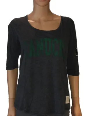 Vancouver Canucks Retro Brand Women Gray 3/4 Sleeve Scoop Boyfriend T-Shirt