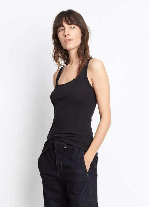 Vince - Scoop Neck Tank Black