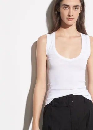 VINCE - Sleeveless V-Neck in Optic White