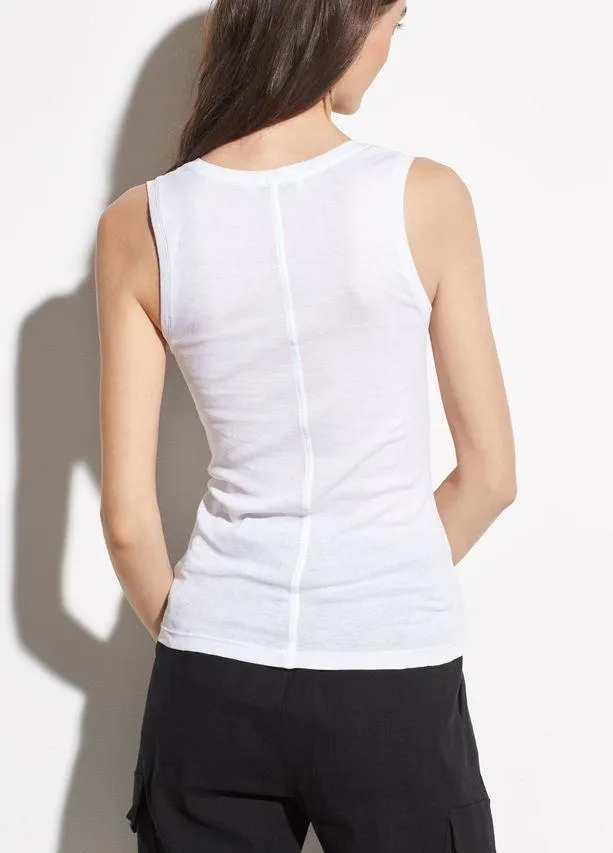 VINCE - Sleeveless V-Neck in Optic White