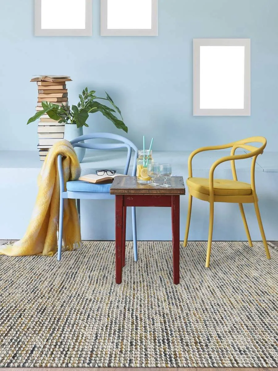 Vivid Modern Gold Hand-Woven Rug 2'x3'