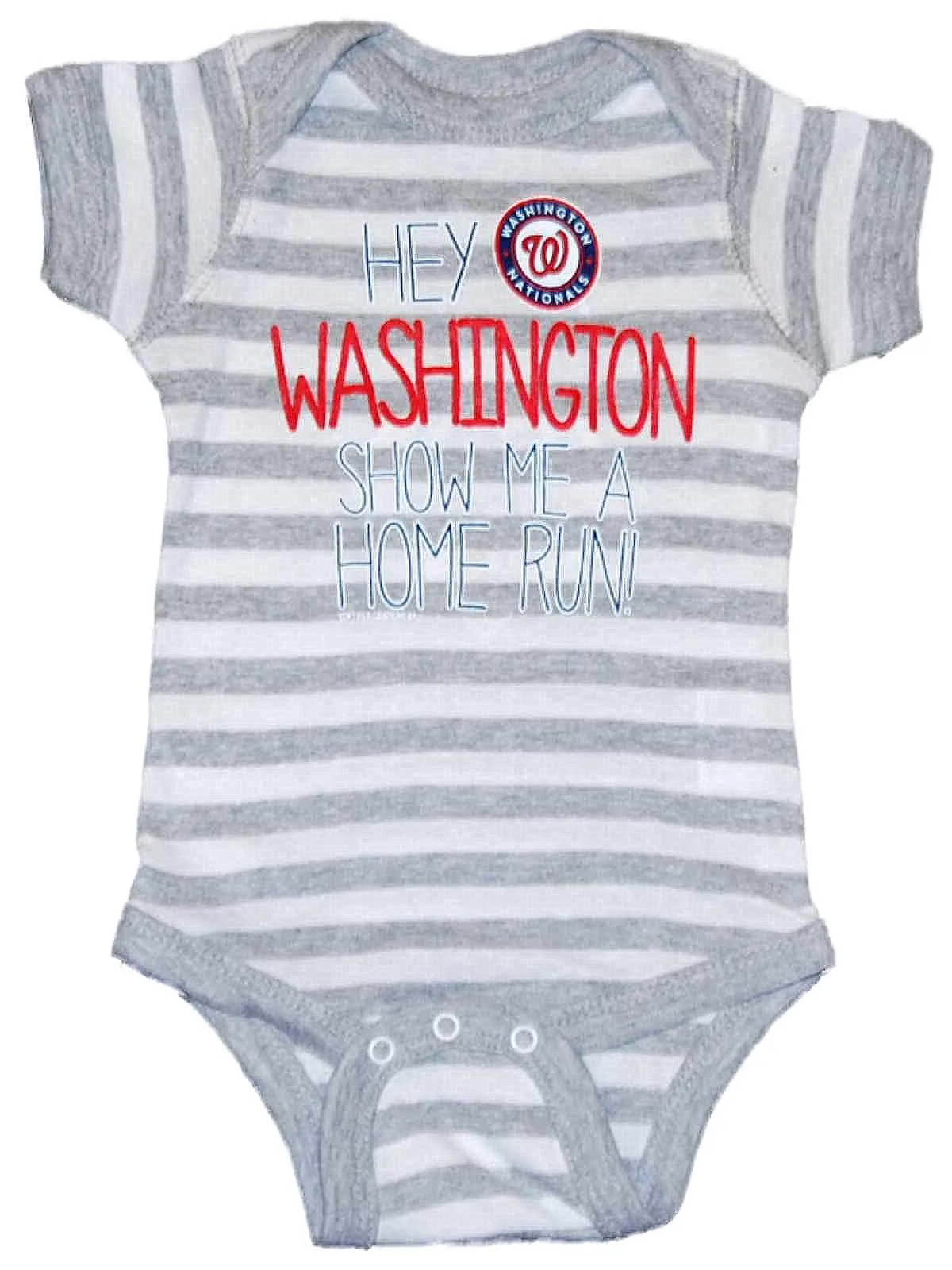 Washington Nationals SAAG Infant Gray Striped Home Run One Piece Outfit