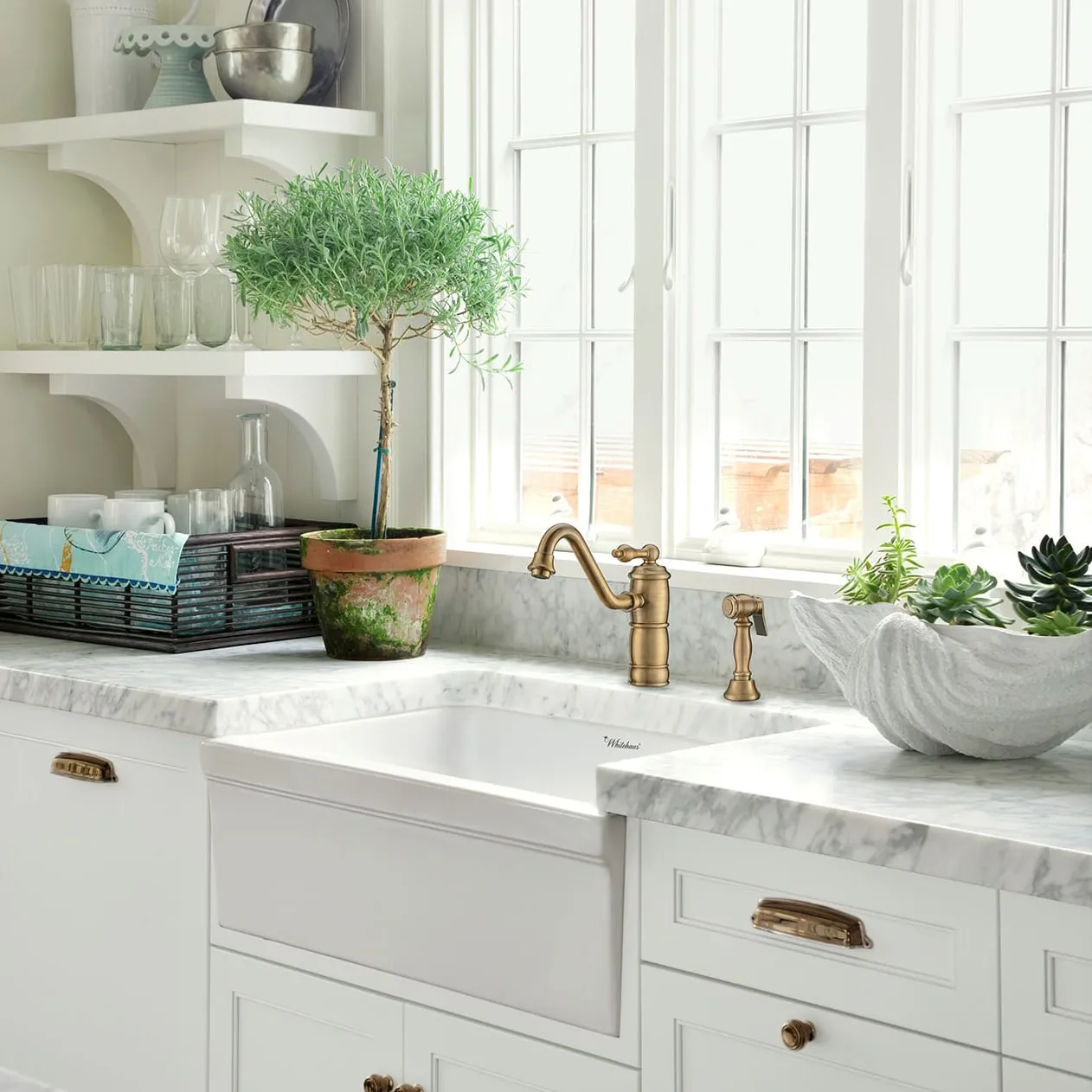 Whitehaus WHQ5530-WHITE Glencove Fireclay 30" Reversible Sink with Beveled Front Apron