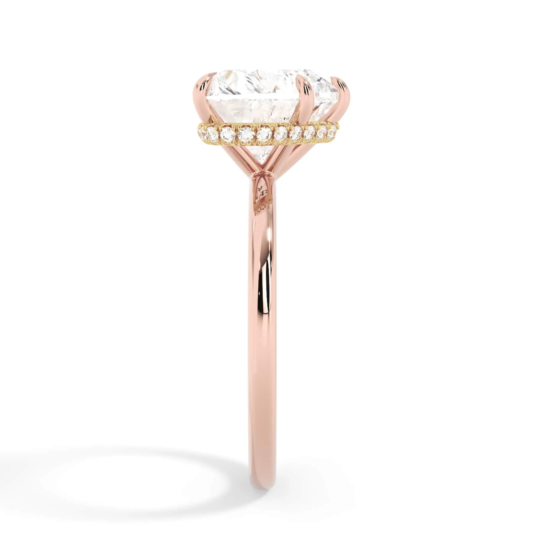 Wrap Diamond Engagement Ring with Plain Band - Yellow Wrap