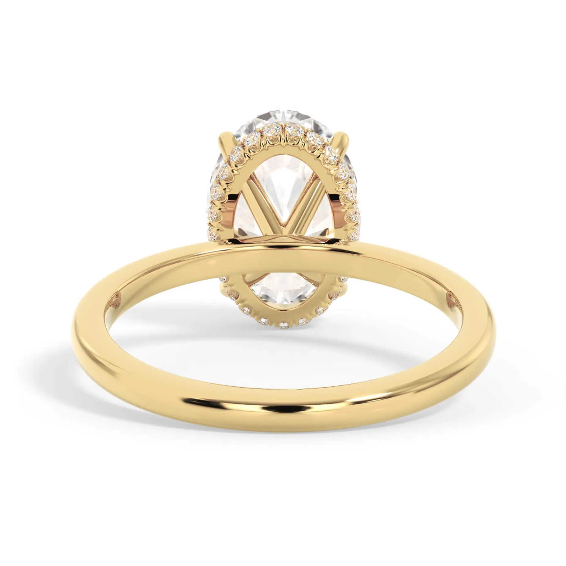 Wrap Diamond Engagement Ring with Plain Band - Yellow Wrap