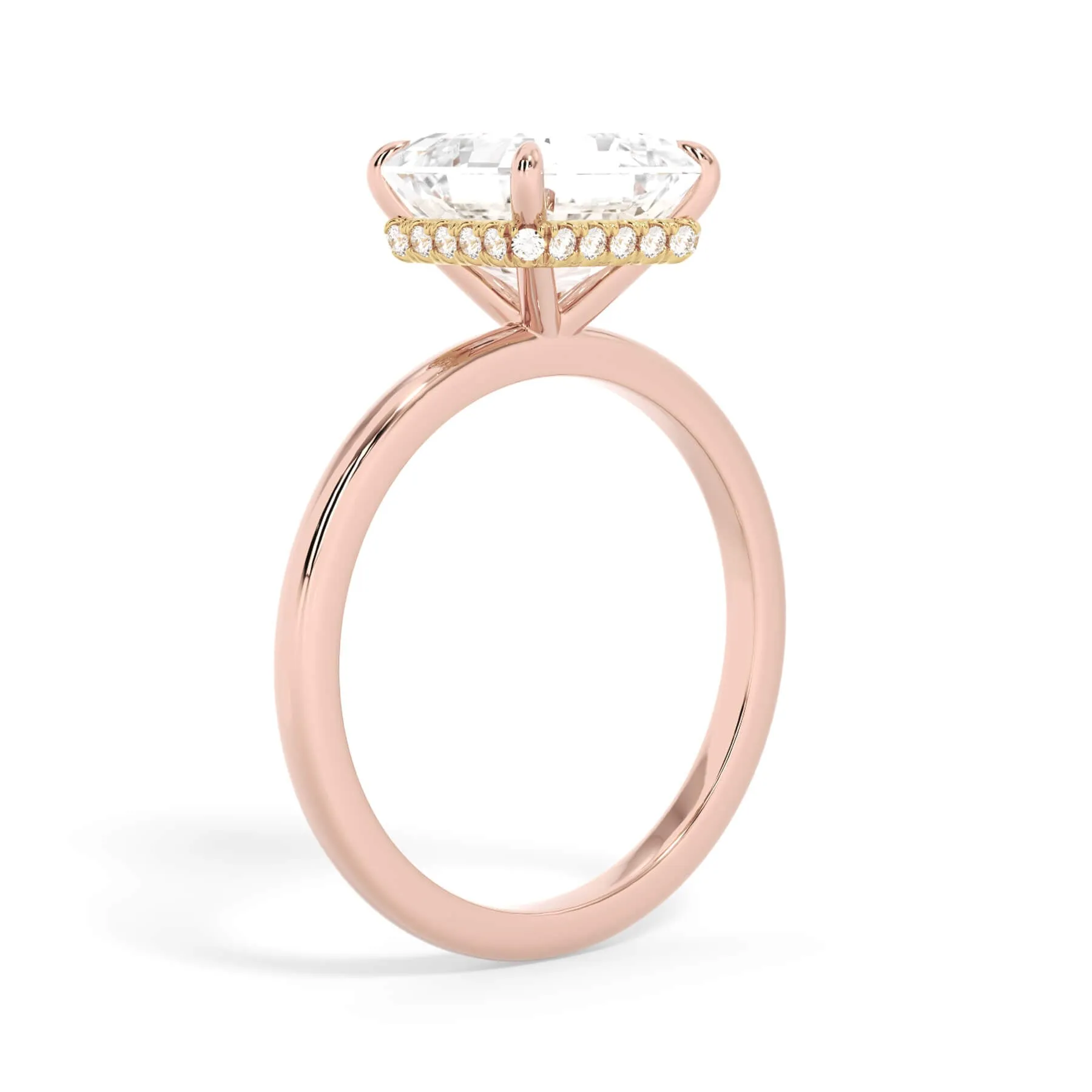 Wrap Diamond Engagement Ring with Plain Band - Yellow Wrap