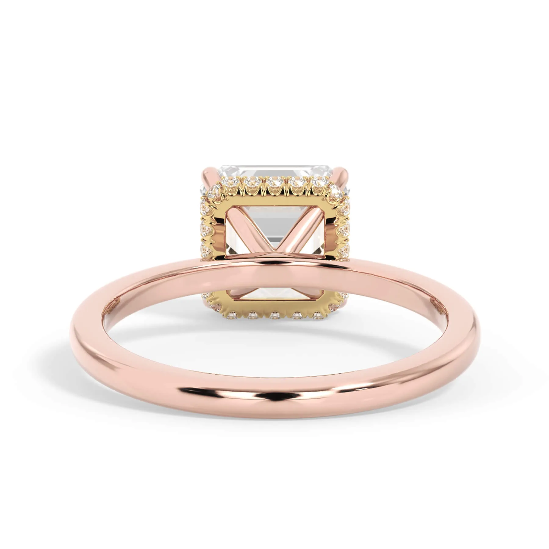 Wrap Diamond Engagement Ring with Plain Band - Yellow Wrap