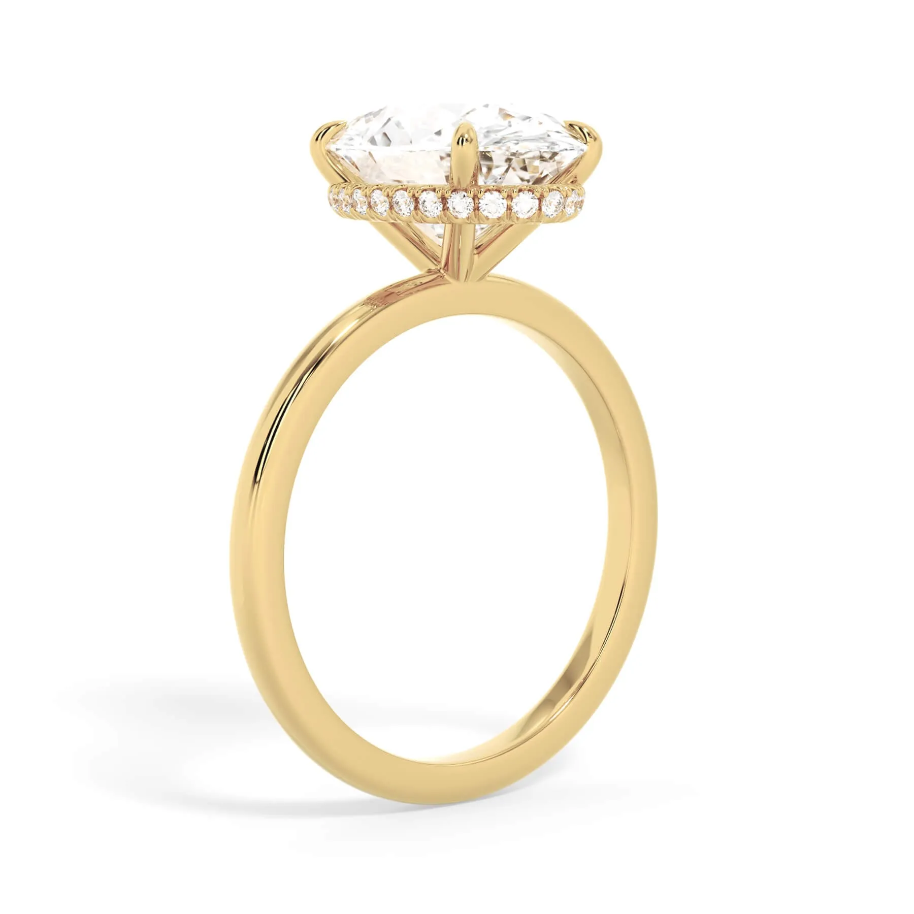 Wrap Diamond Engagement Ring with Plain Band - Yellow Wrap