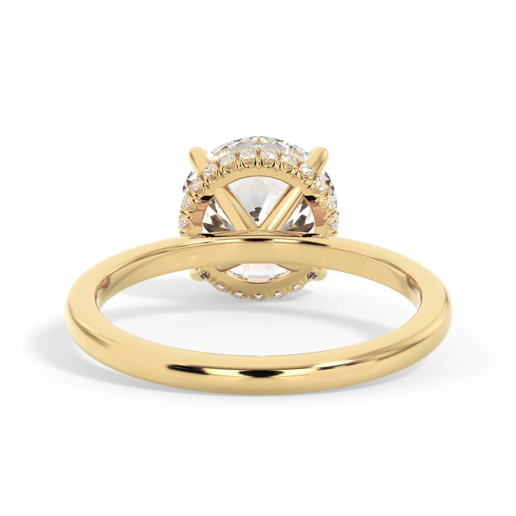 Wrap Diamond Engagement Ring with Plain Band - Yellow Wrap