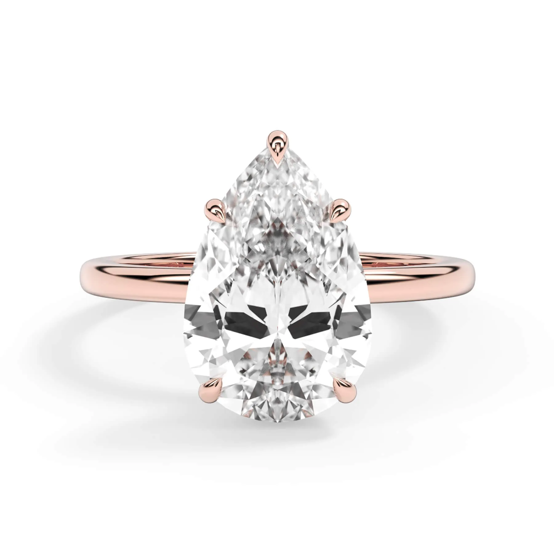 Wrap Diamond Engagement Ring with Plain Band - Yellow Wrap