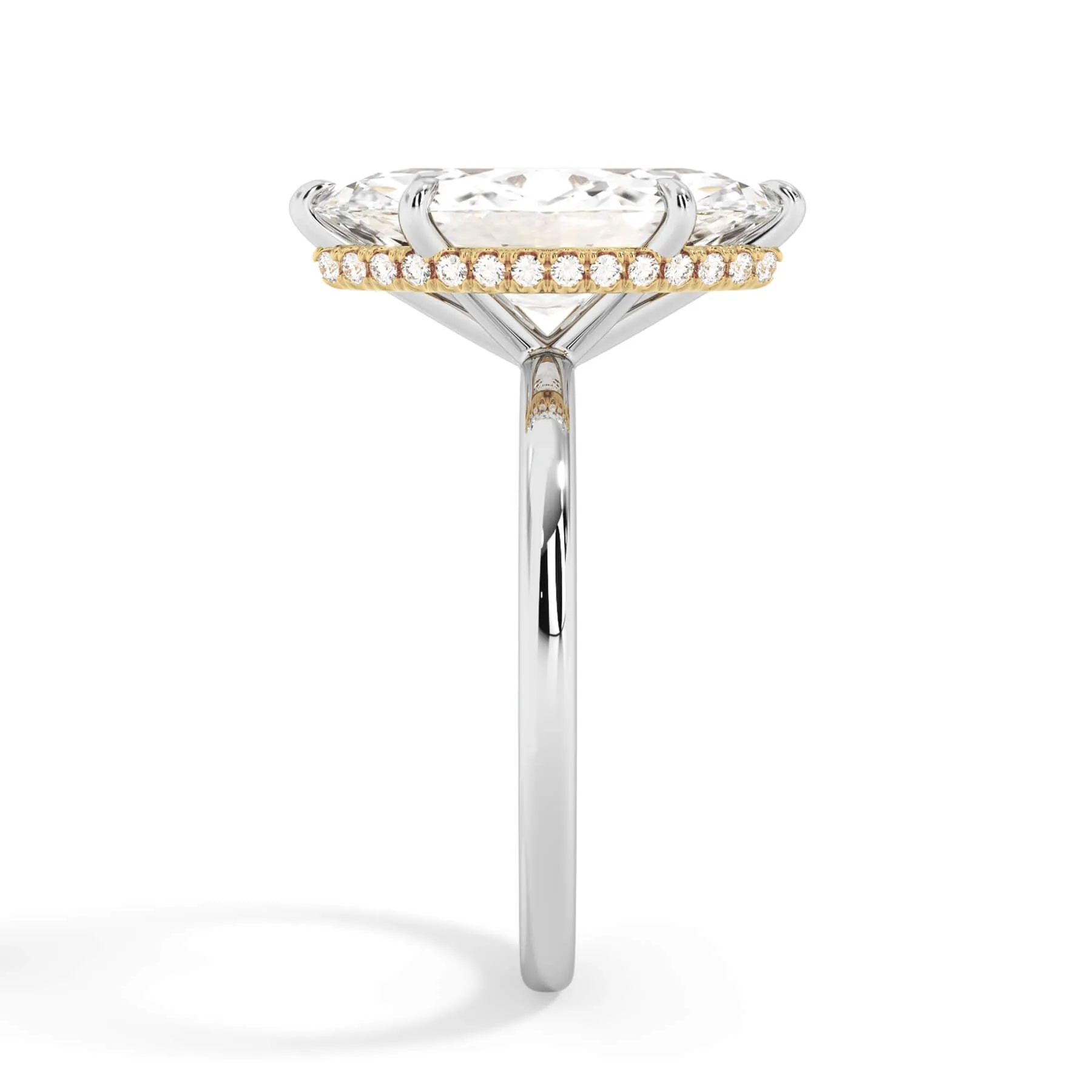 Wrap Diamond Engagement Ring with Plain Band - Yellow Wrap