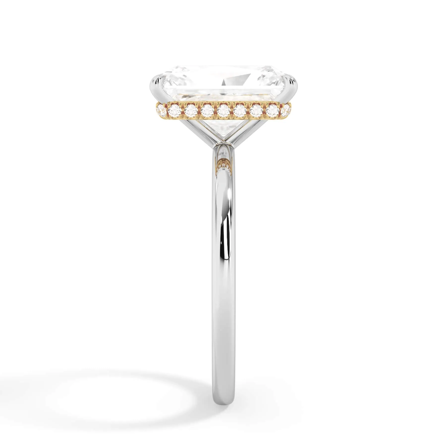 Wrap Diamond Engagement Ring with Plain Band - Yellow Wrap
