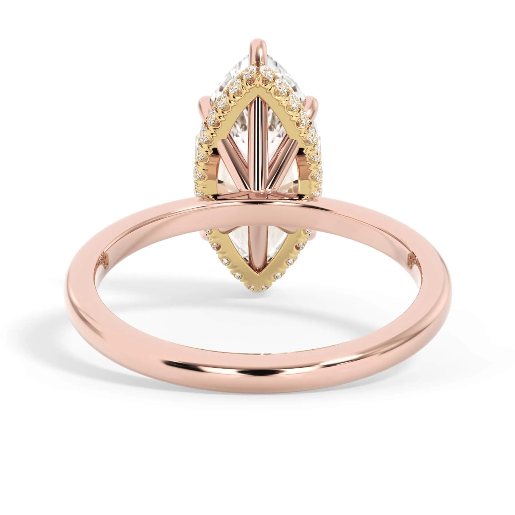 Wrap Diamond Engagement Ring with Plain Band - Yellow Wrap