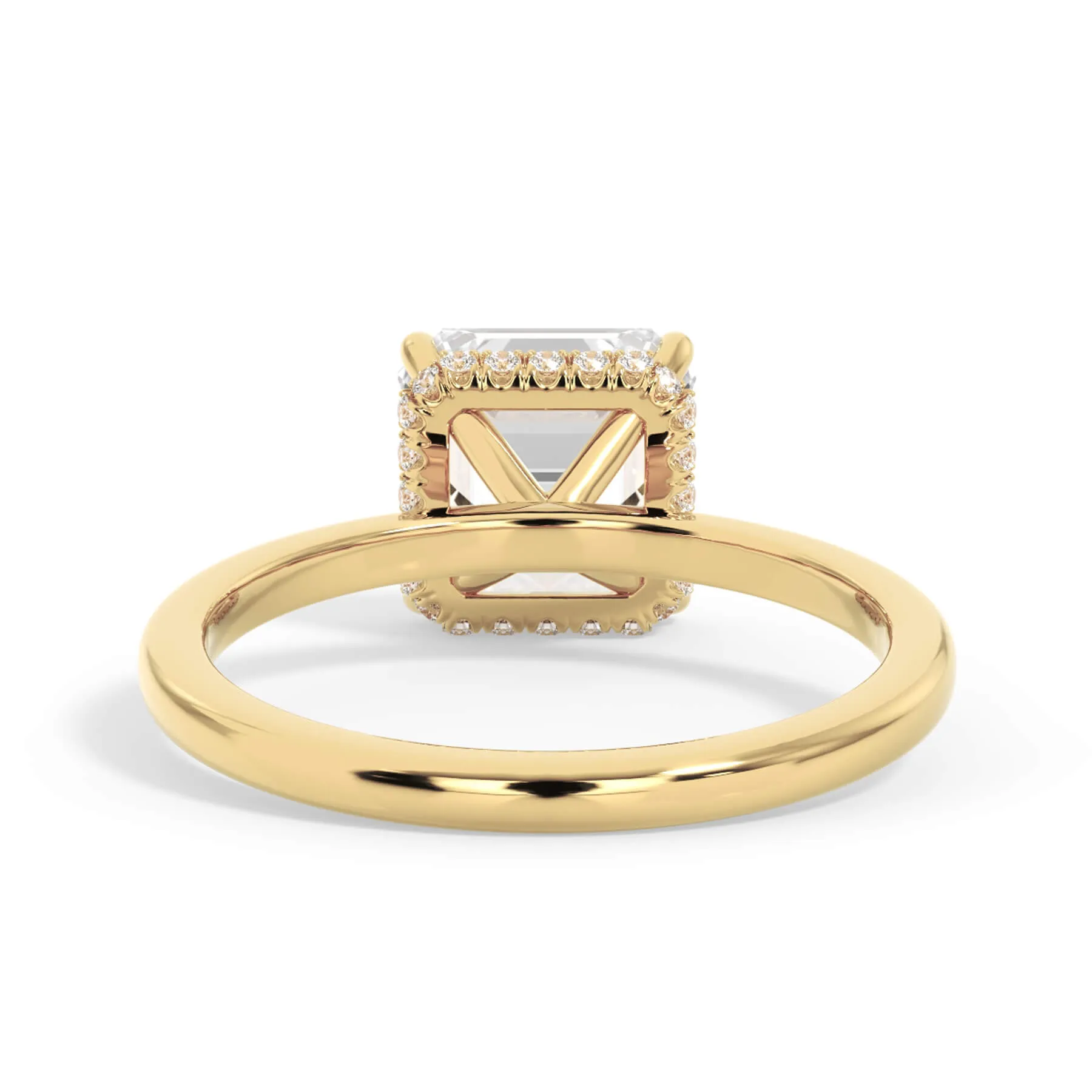 Wrap Diamond Engagement Ring with Plain Band - Yellow Wrap