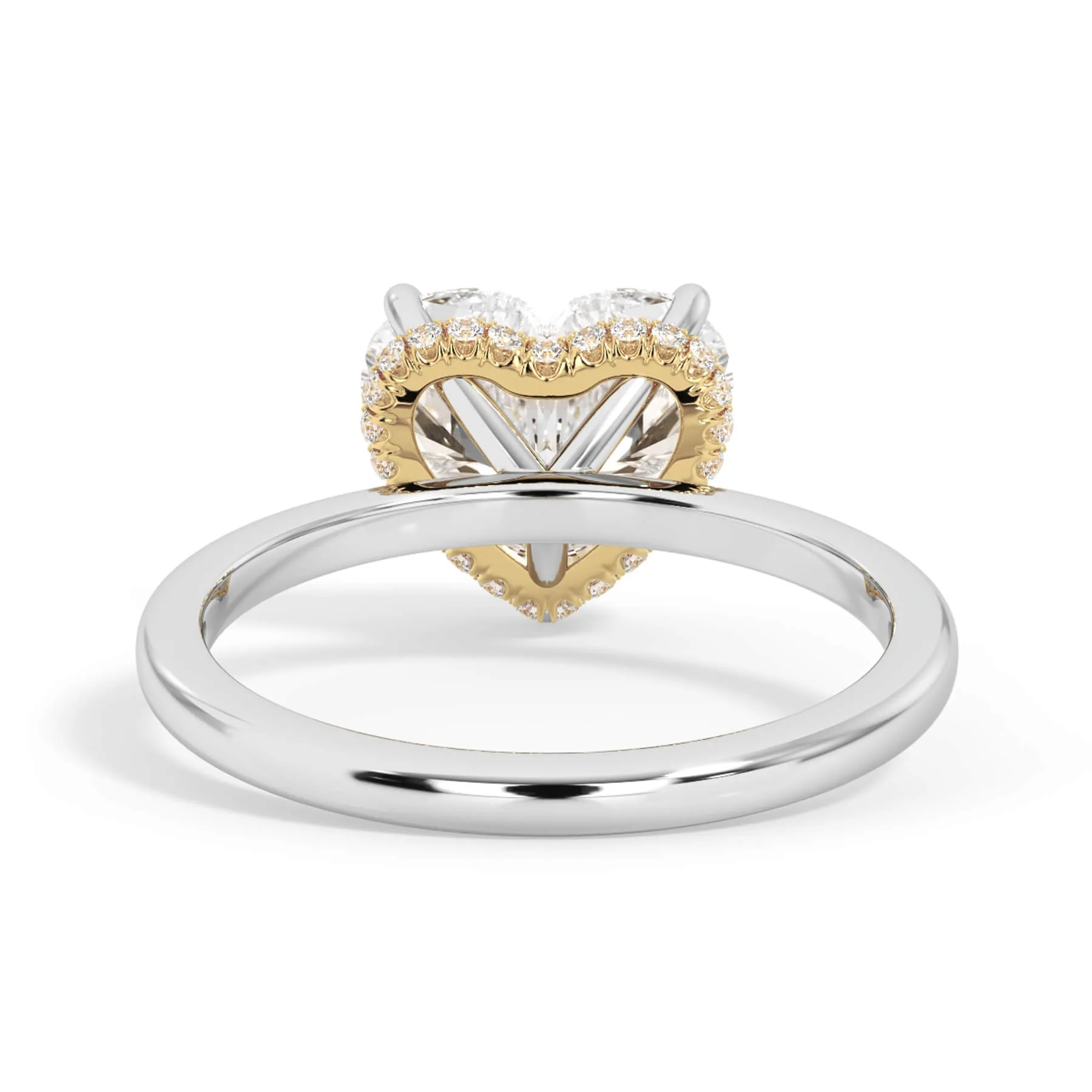 Wrap Diamond Engagement Ring with Plain Band - Yellow Wrap