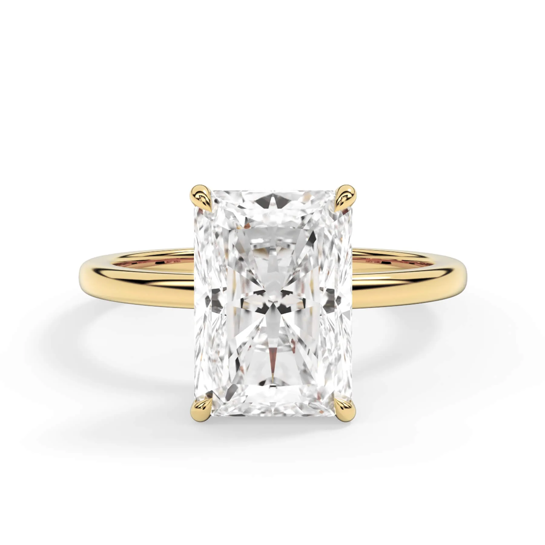 Wrap Diamond Engagement Ring with Plain Band - Yellow Wrap