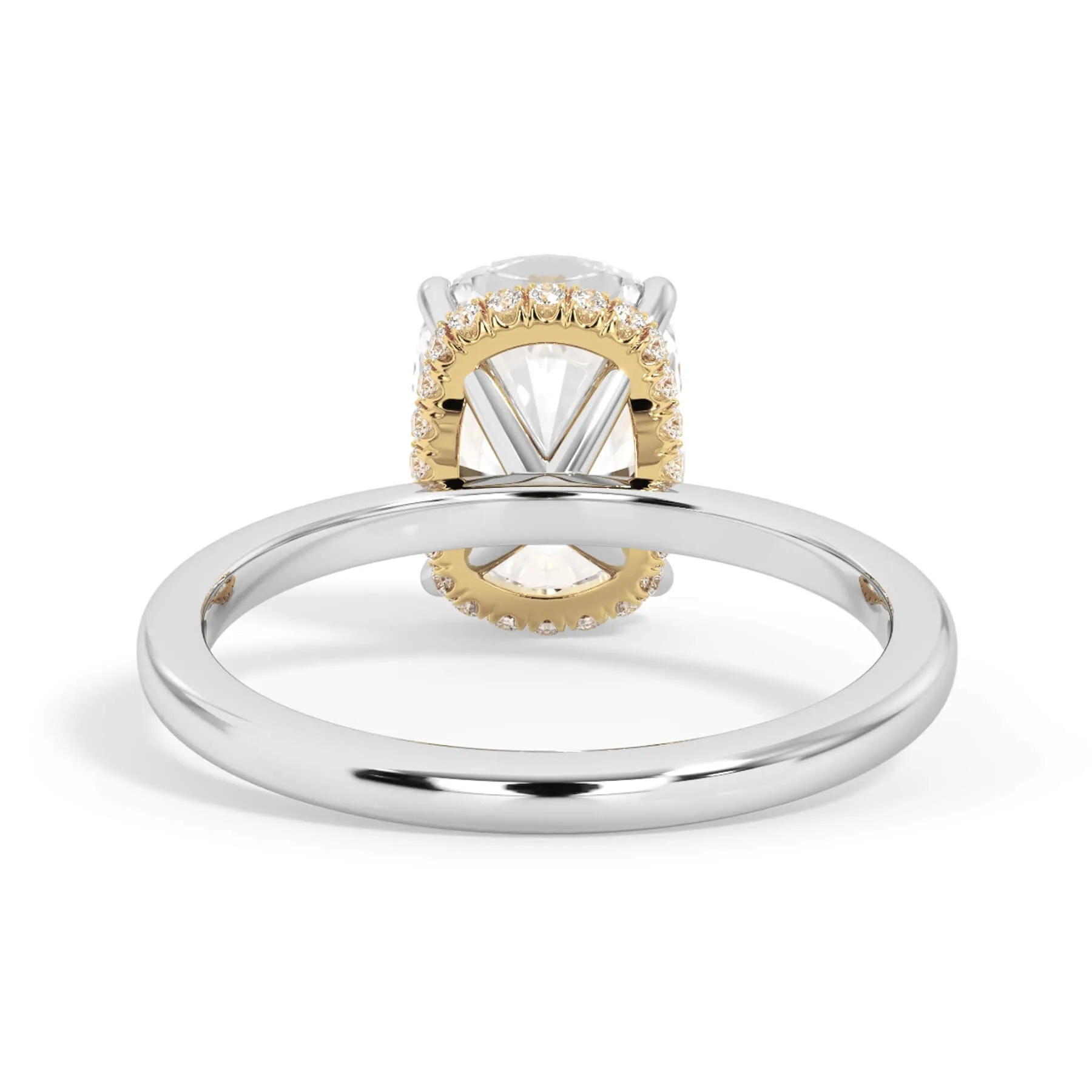 Wrap Diamond Engagement Ring with Plain Band - Yellow Wrap