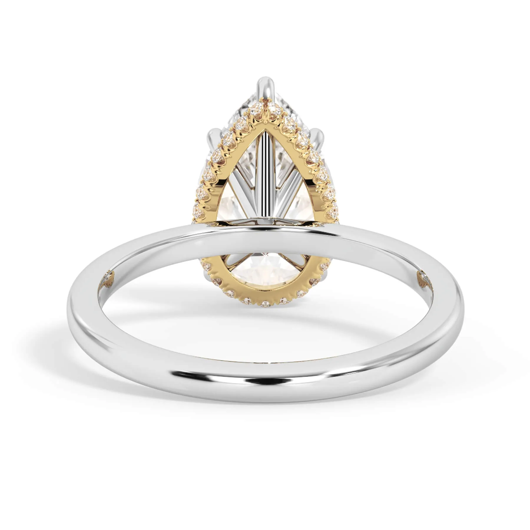 Wrap Diamond Engagement Ring with Plain Band - Yellow Wrap
