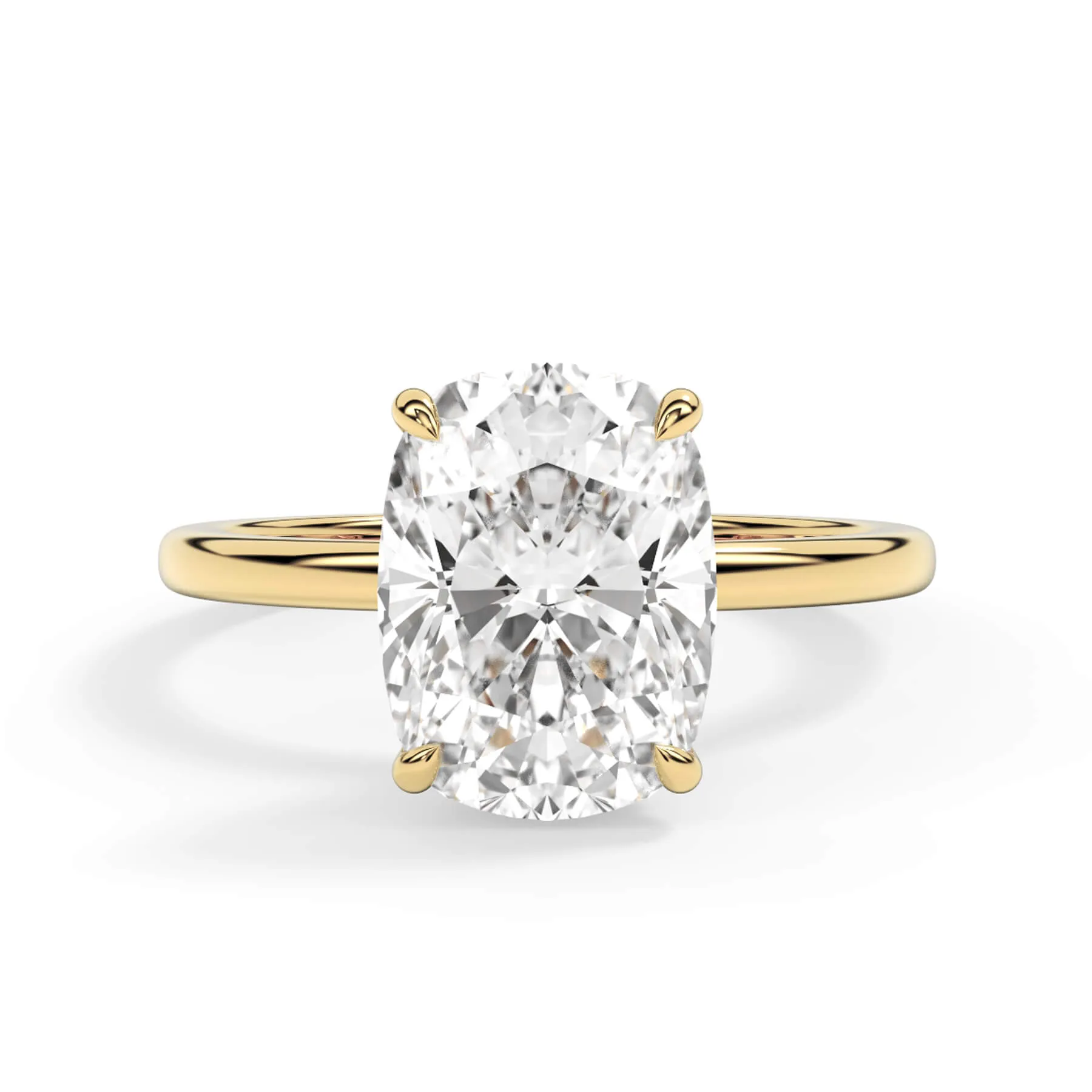 Wrap Diamond Engagement Ring with Plain Band - Yellow Wrap