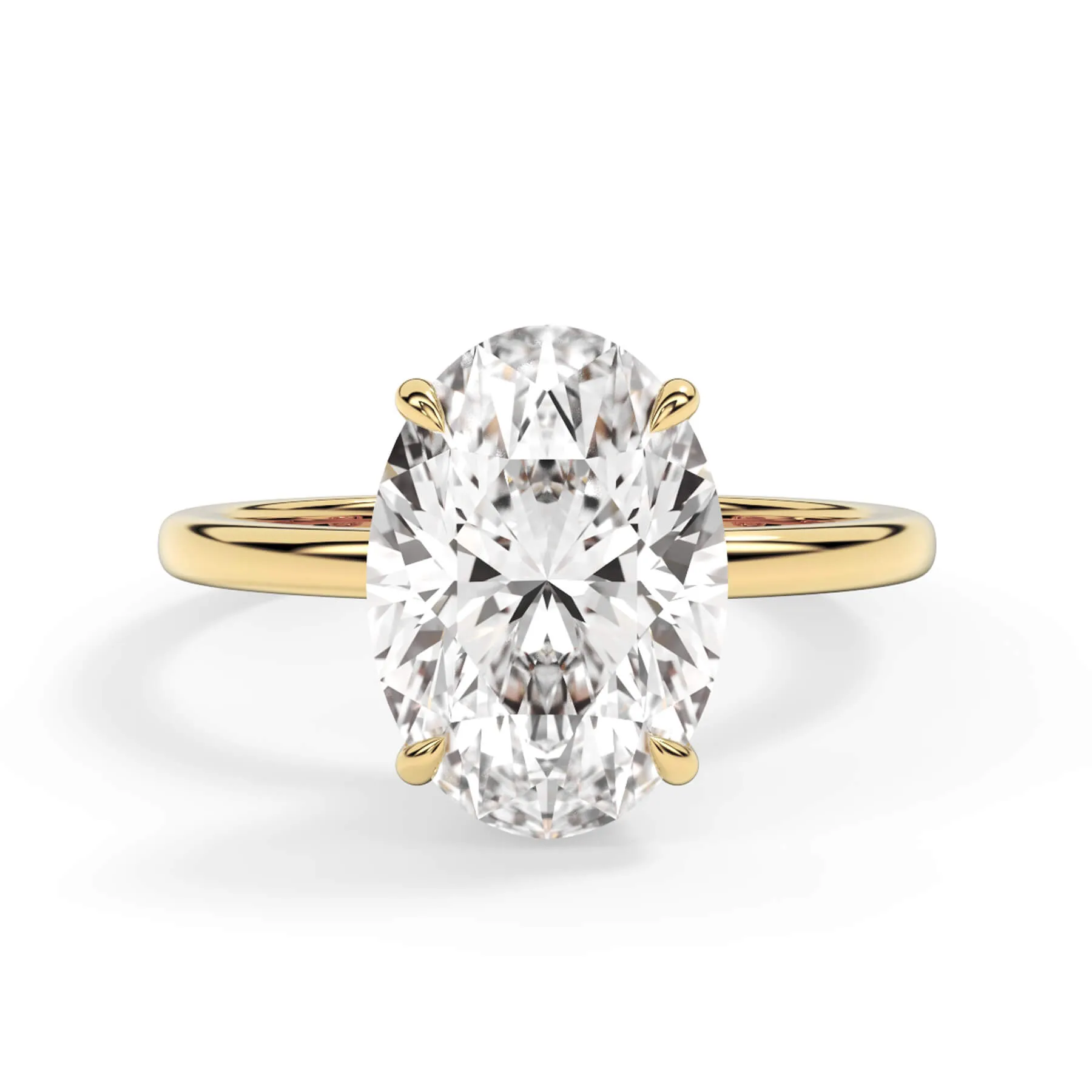 Wrap Diamond Engagement Ring with Plain Band - Yellow Wrap