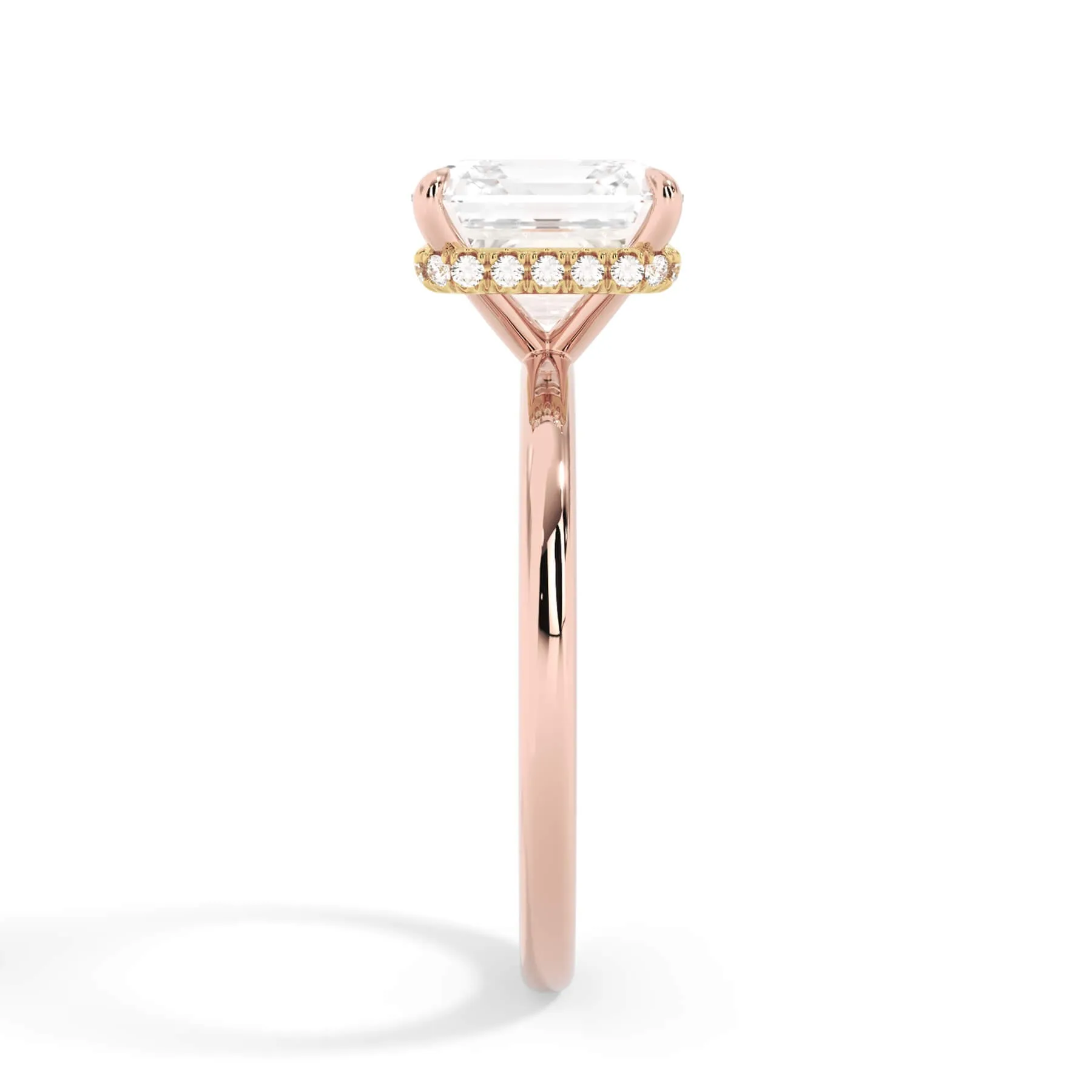Wrap Diamond Engagement Ring with Plain Band - Yellow Wrap