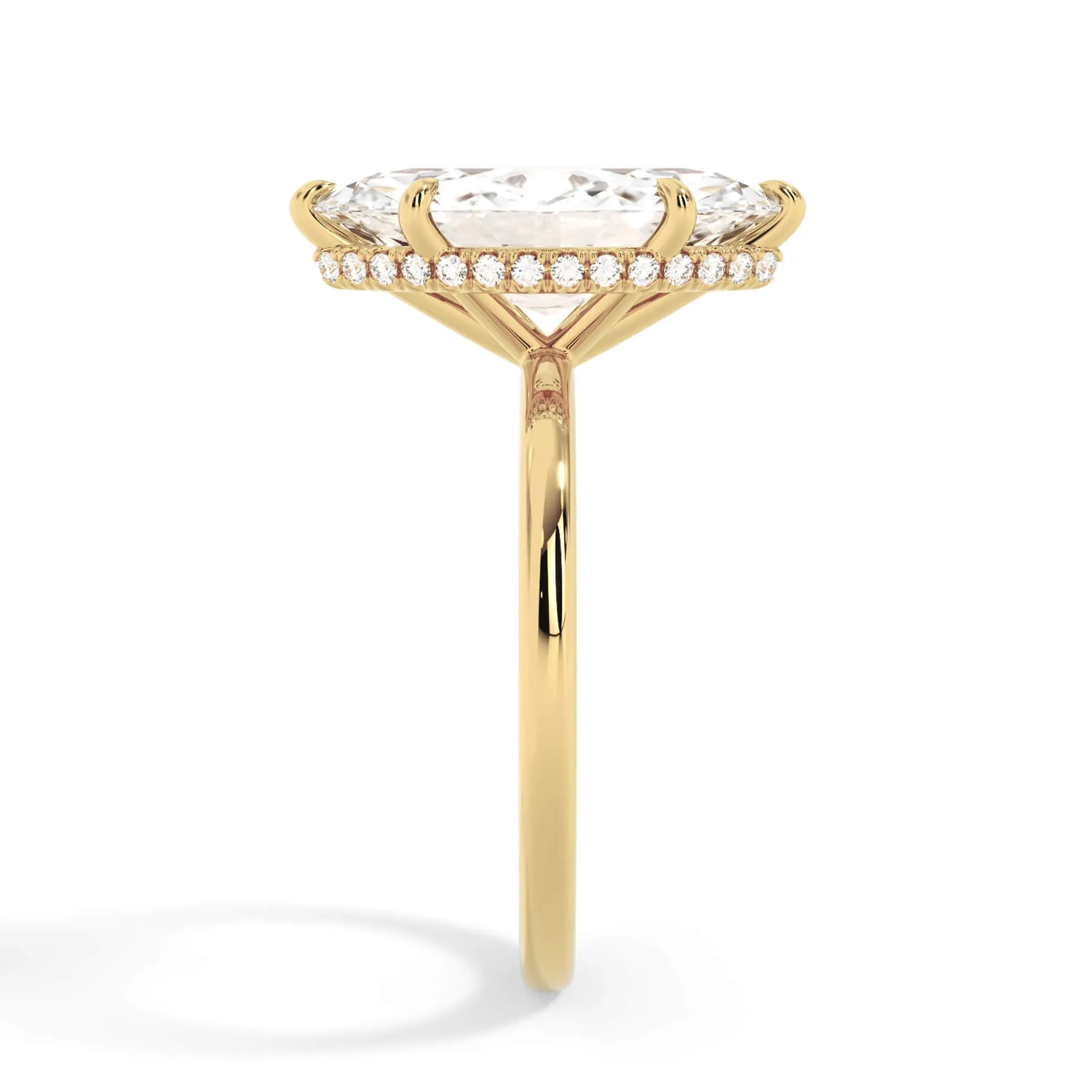 Wrap Diamond Engagement Ring with Plain Band - Yellow Wrap