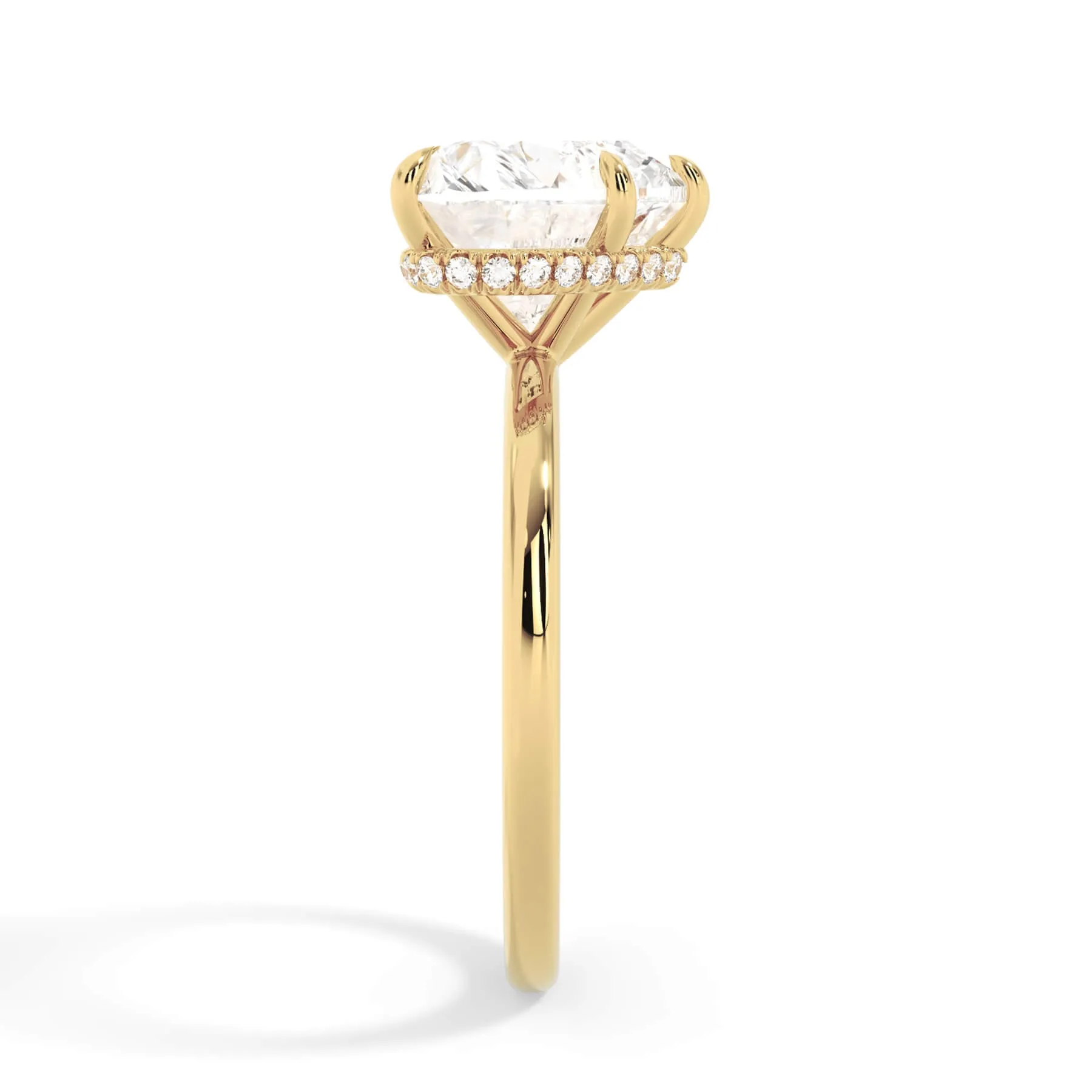 Wrap Diamond Engagement Ring with Plain Band - Yellow Wrap