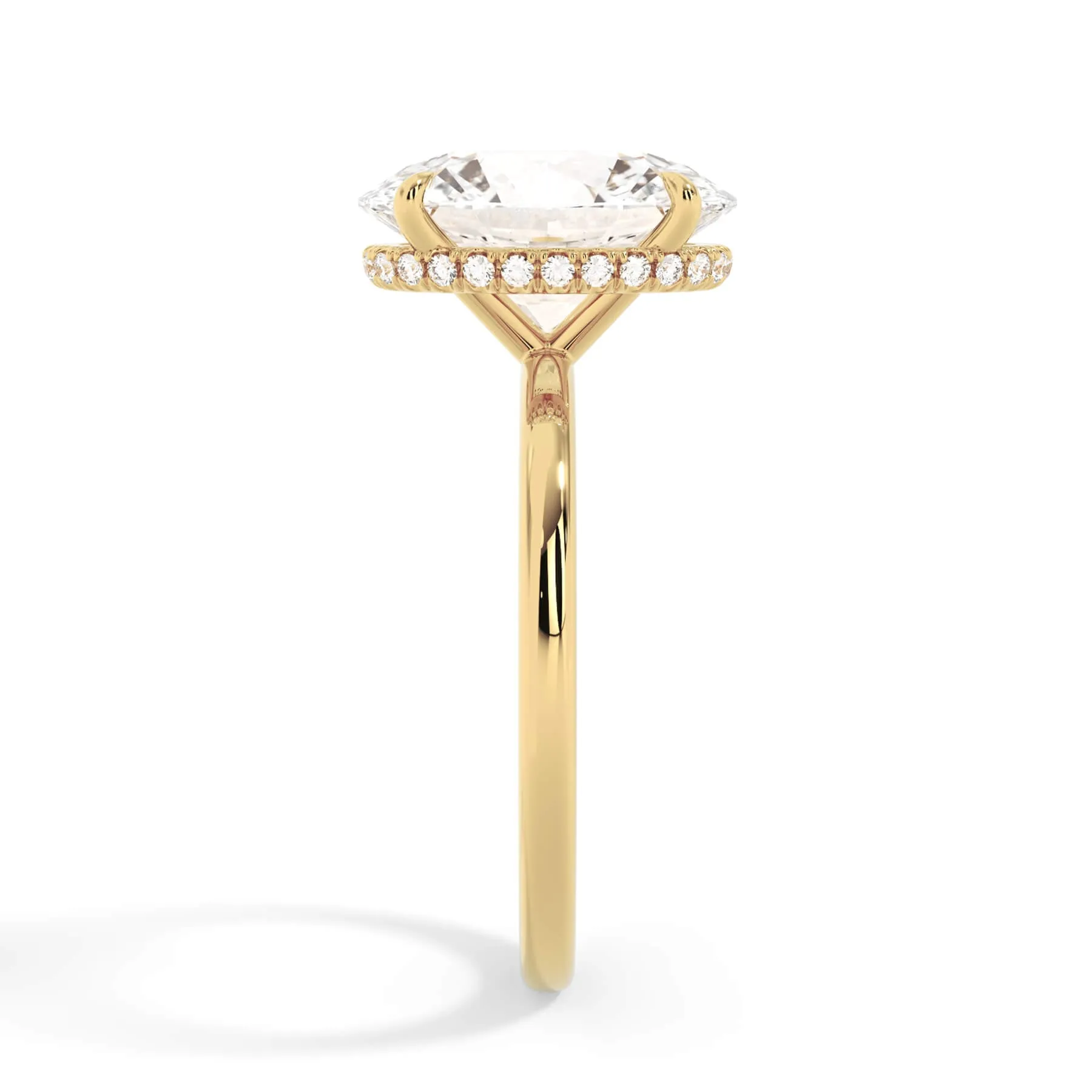 Wrap Diamond Engagement Ring with Plain Band - Yellow Wrap