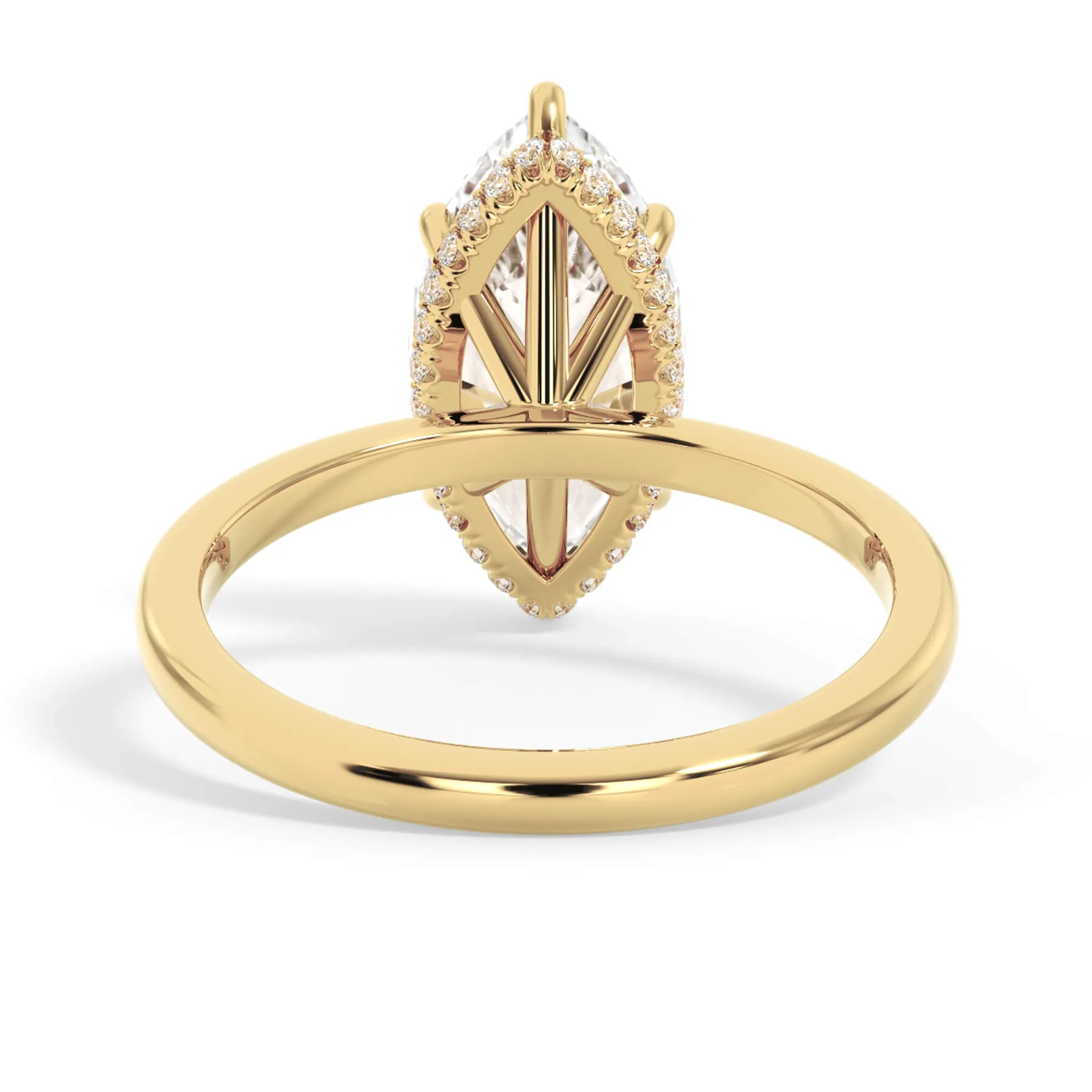 Wrap Diamond Engagement Ring with Plain Band - Yellow Wrap
