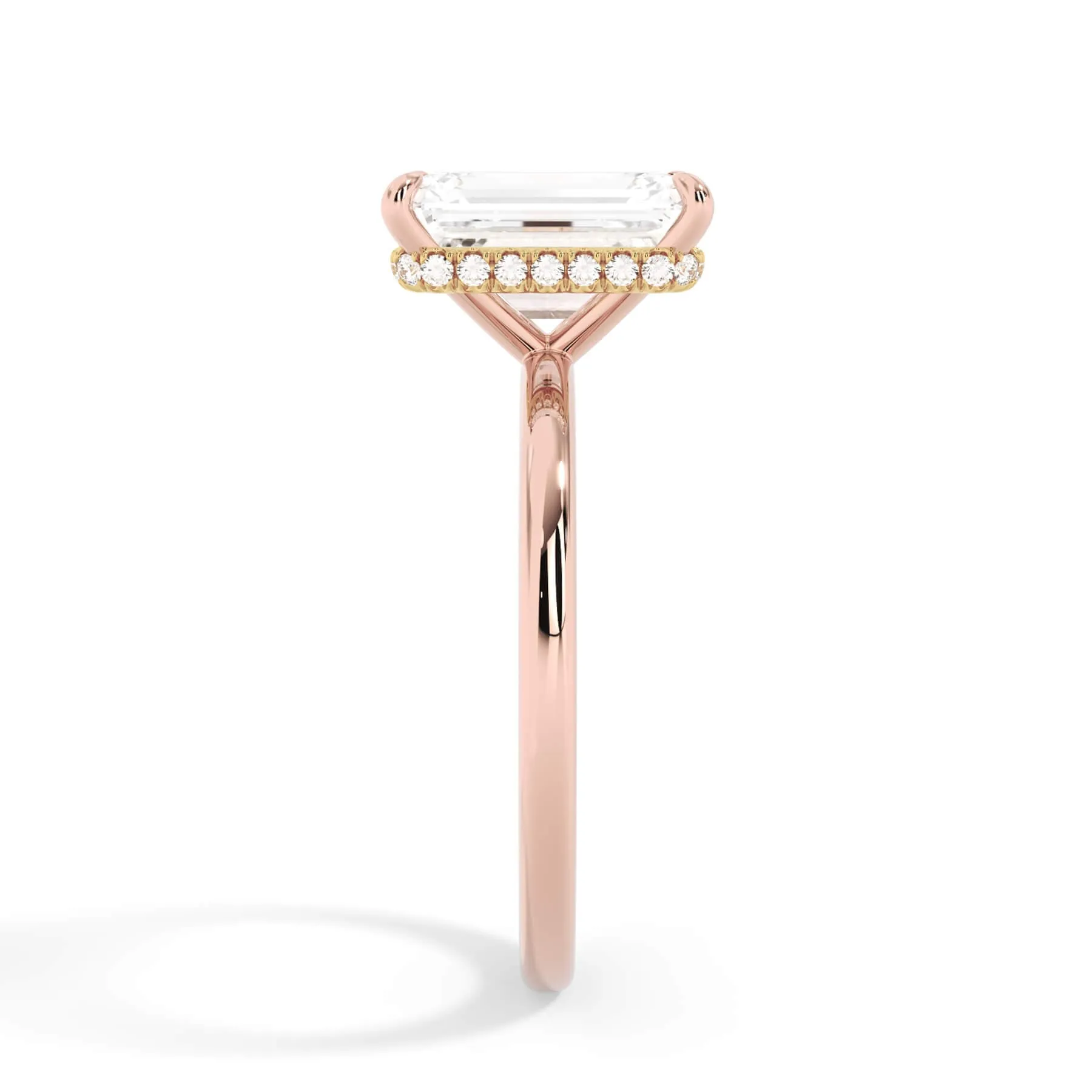 Wrap Diamond Engagement Ring with Plain Band - Yellow Wrap