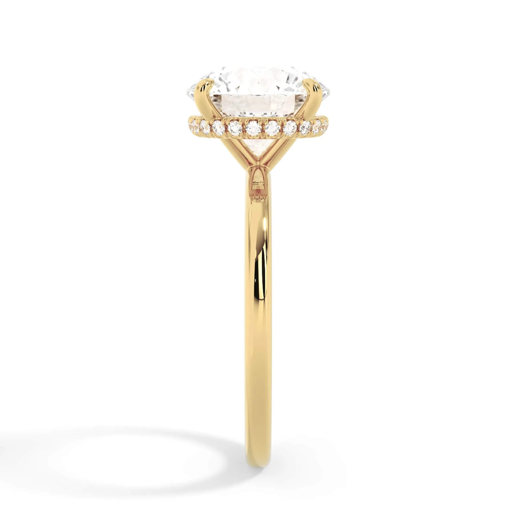 Wrap Diamond Engagement Ring with Plain Band - Yellow Wrap