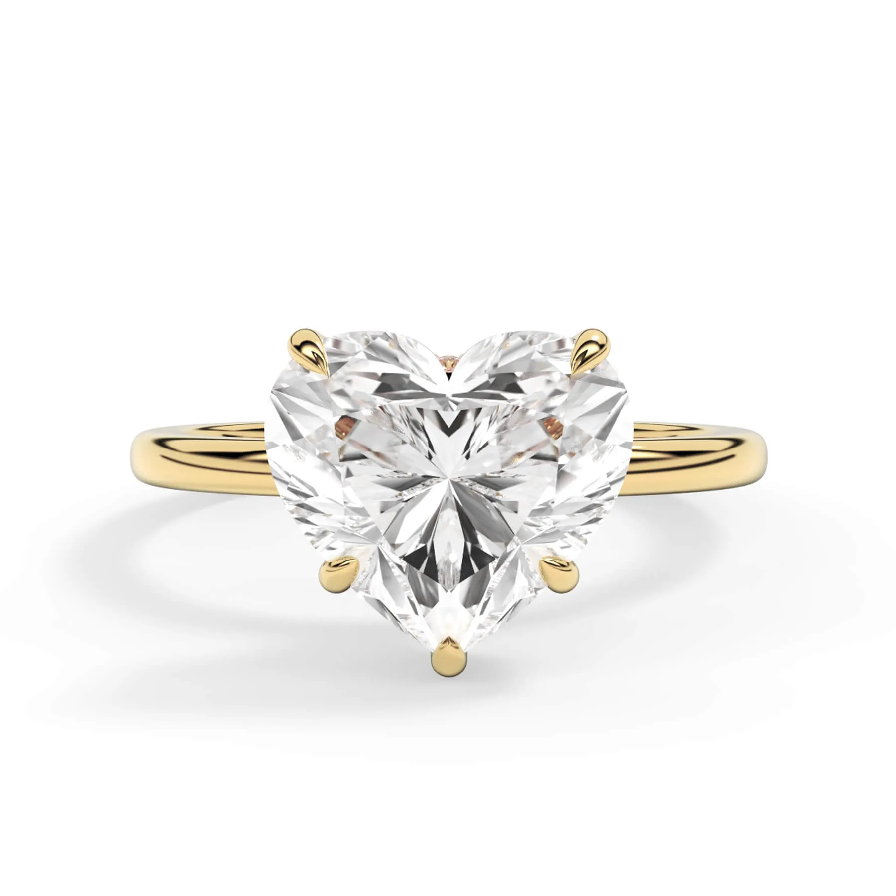 Wrap Diamond Engagement Ring with Plain Band - Yellow Wrap
