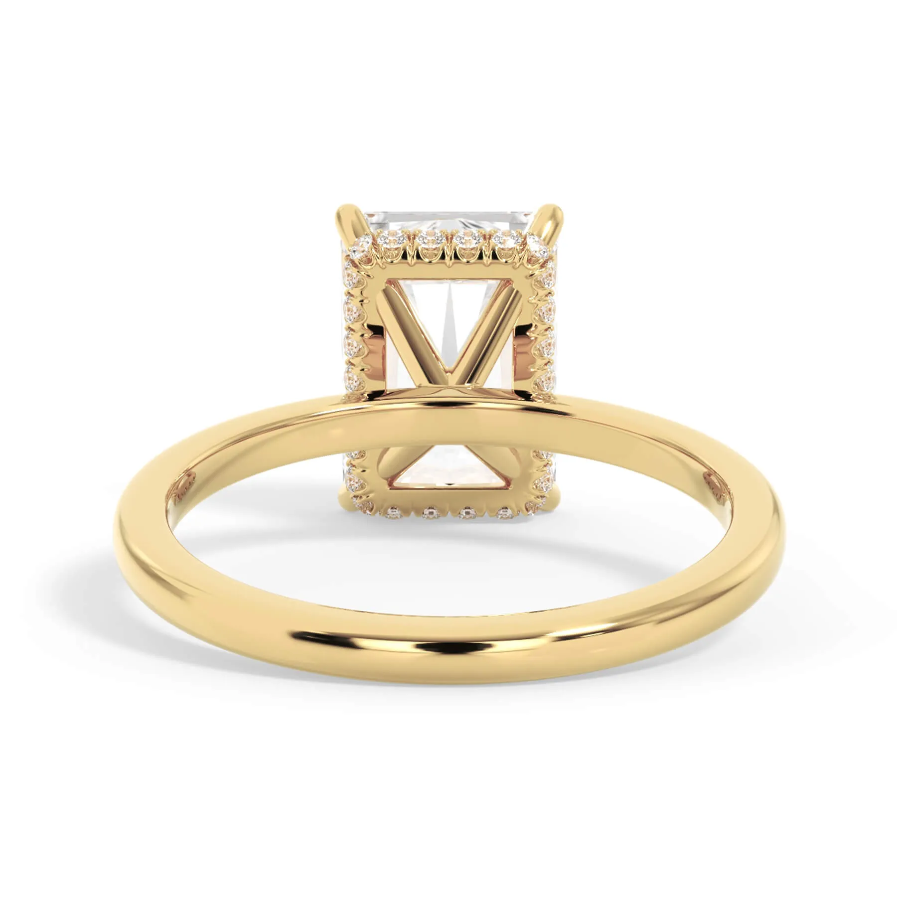 Wrap Diamond Engagement Ring with Plain Band - Yellow Wrap
