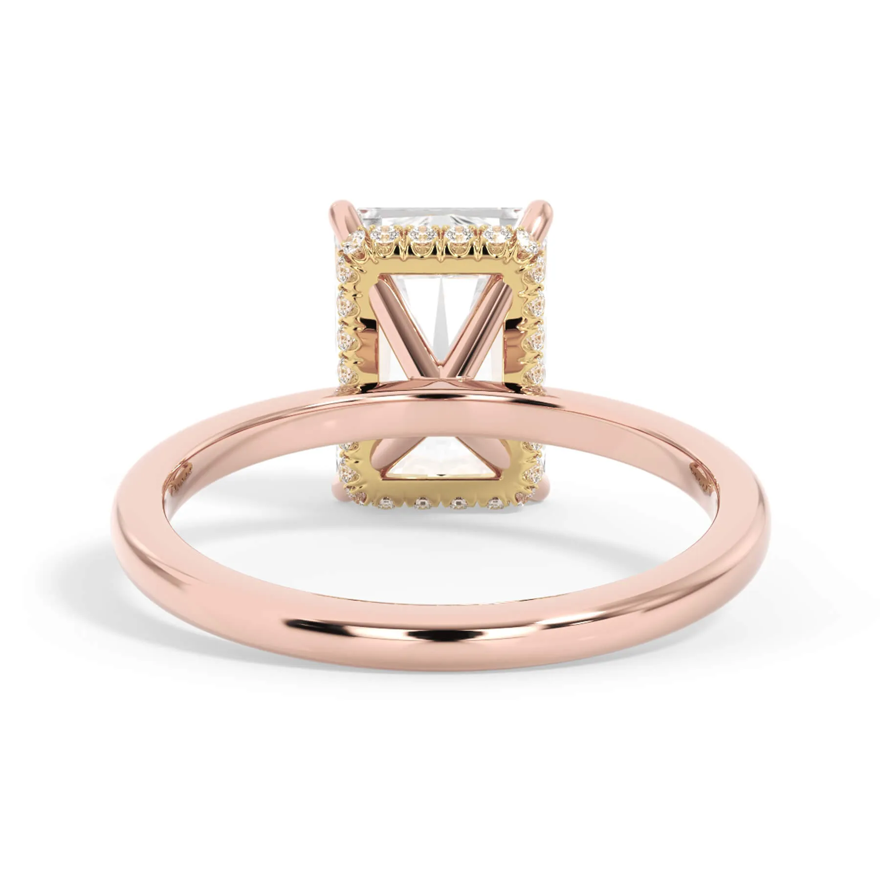 Wrap Diamond Engagement Ring with Plain Band - Yellow Wrap