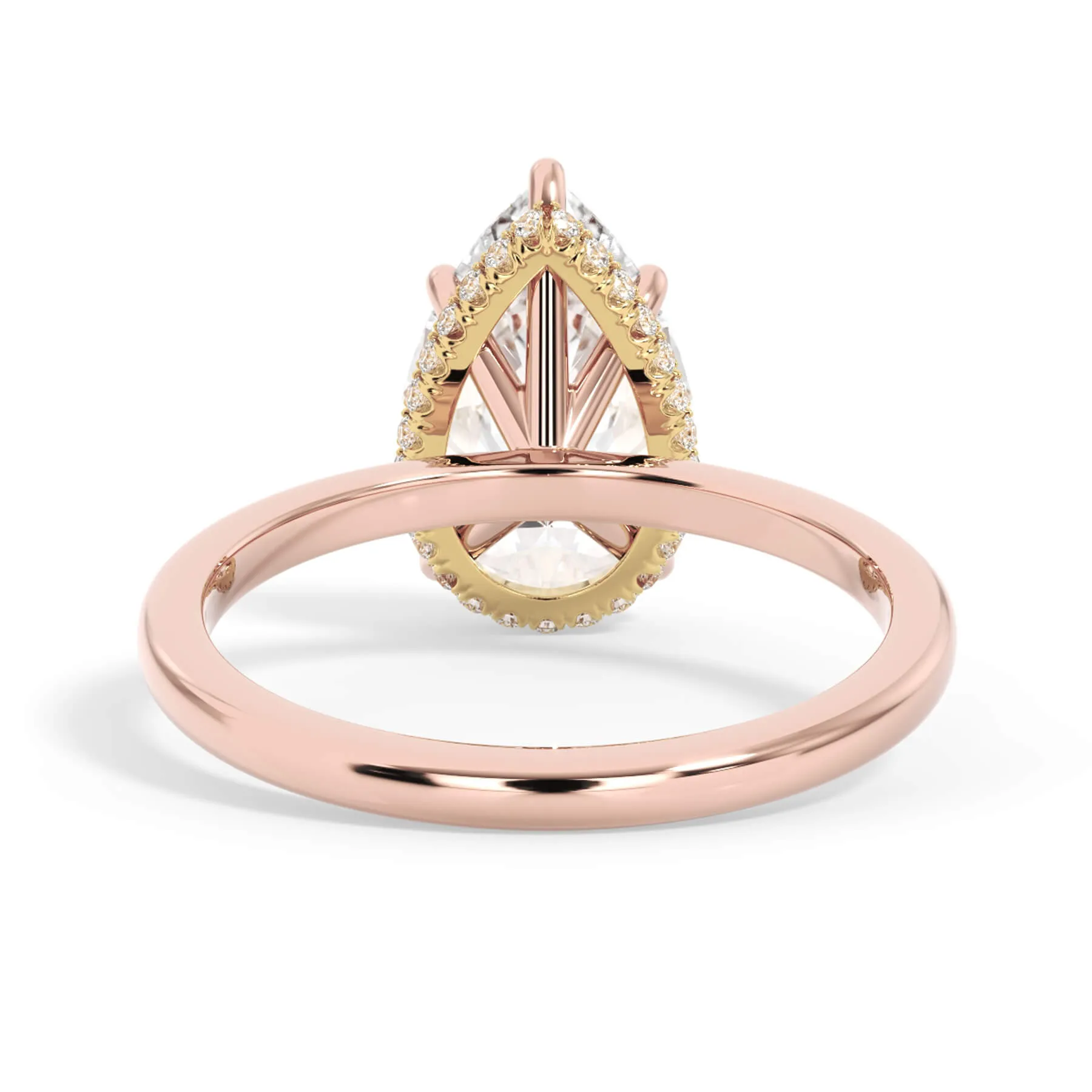 Wrap Diamond Engagement Ring with Plain Band - Yellow Wrap