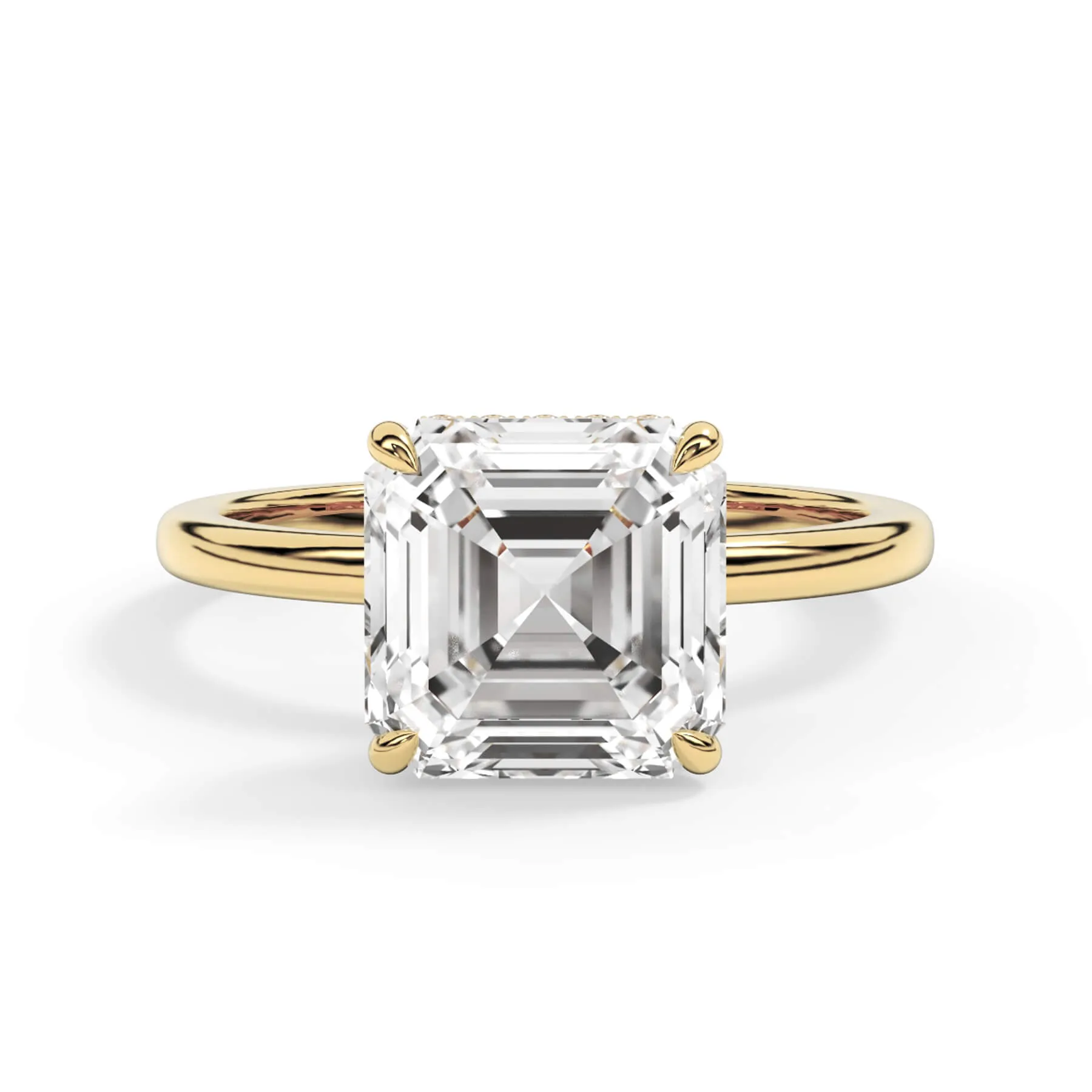 Wrap Diamond Engagement Ring with Plain Band - Yellow Wrap
